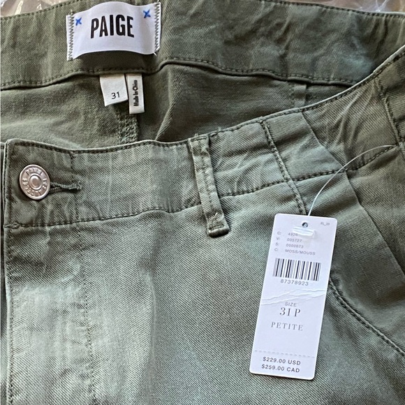 Anthropologie PAIGE Drew Mid-Rise Weekender Jeans 31p  green NEW - Picture 4 of 7